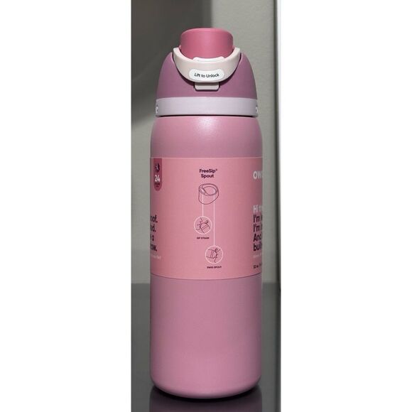 Owala 32oz FreeSip Stainless Steel Water Bottle, ROSY DREAMS EXCLUSIVE COLOR - Picture 4 of 6